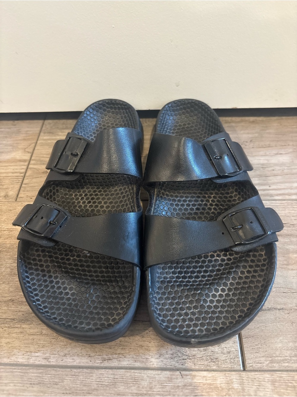 Birkenstock Black Double Buckle Slide Sandals